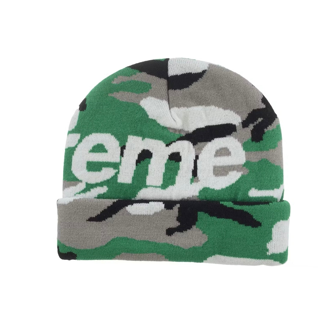 Supreme Camo Big Logo Beanie “Green Camo”