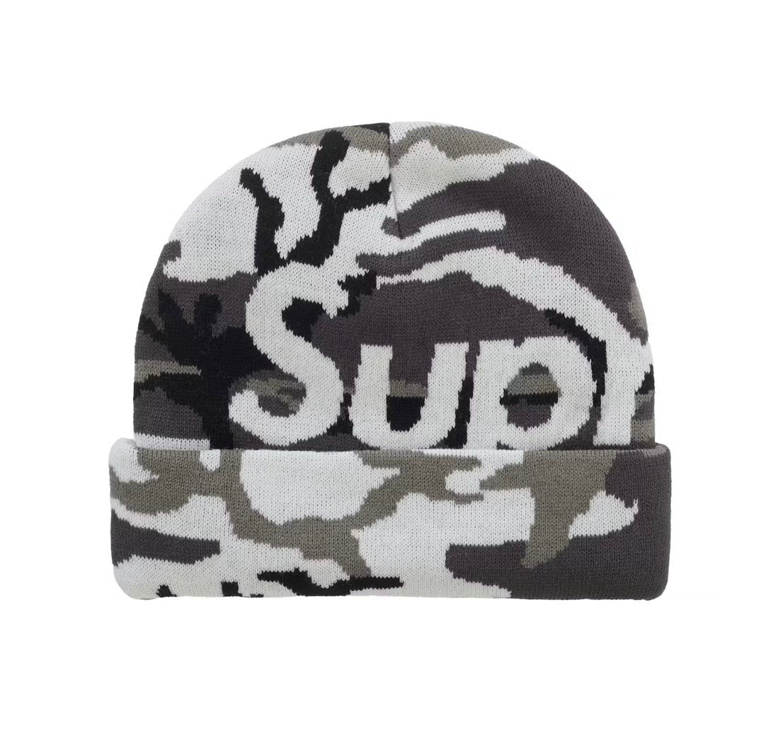 Supreme Camo Big Logo Beanie “Snow Camo”