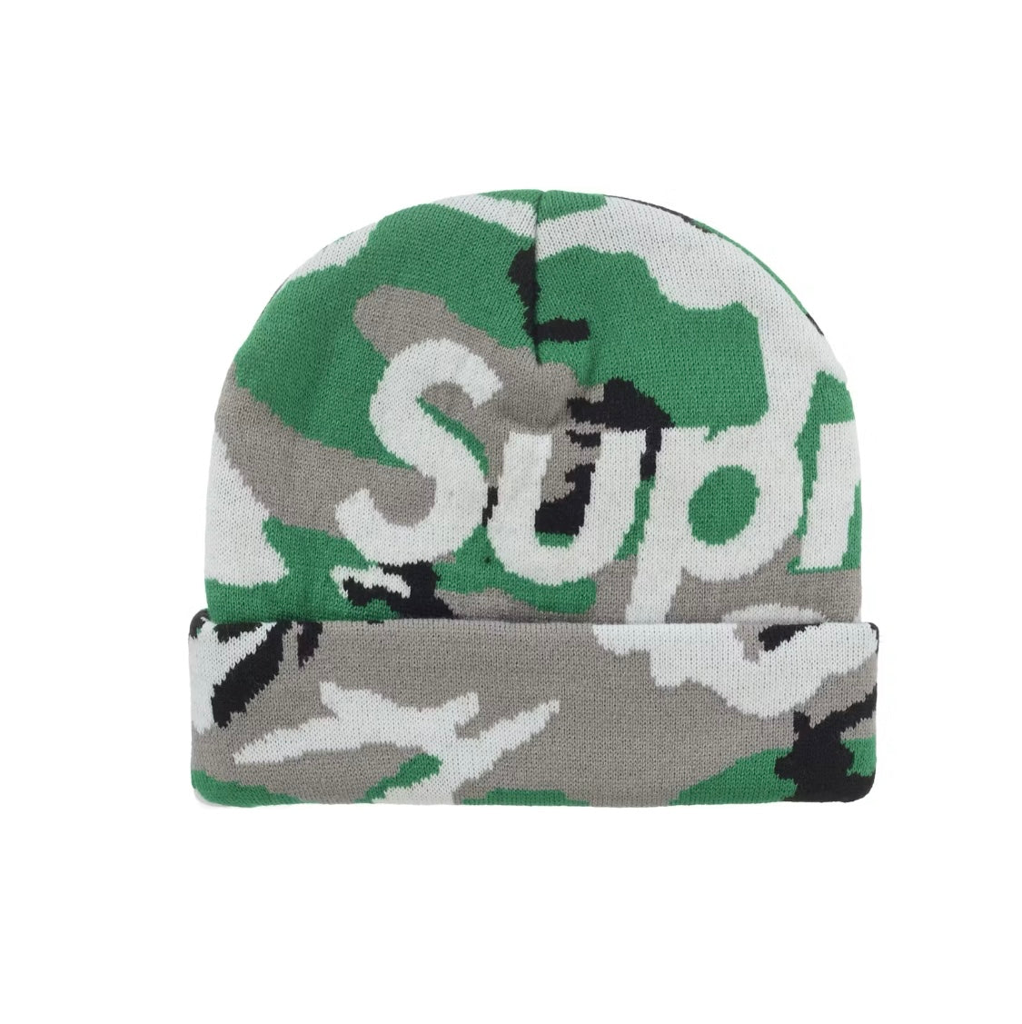 Supreme Camo Big Logo Beanie “Green Camo”