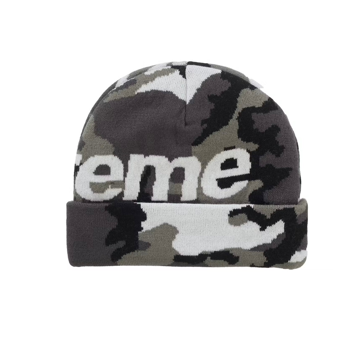 Supreme Camo Big Logo Beanie “Snow Camo”
